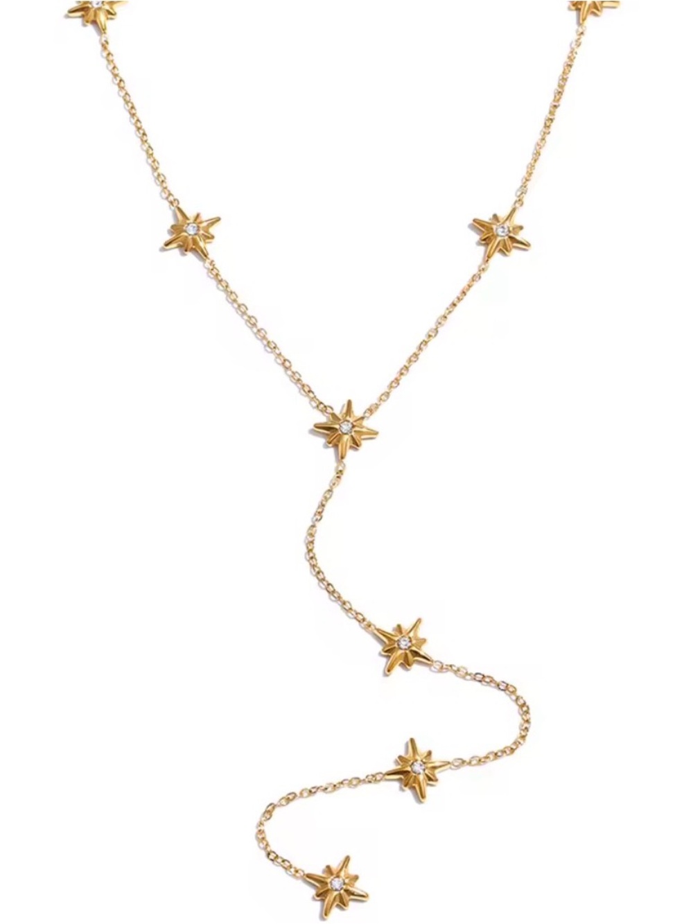 Gold Star Lariat Necklace - Women Jewelry